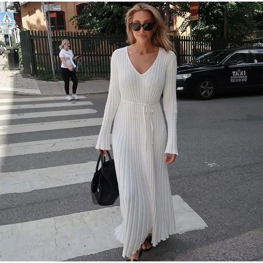 Celeste Elegance Ribbed Dress